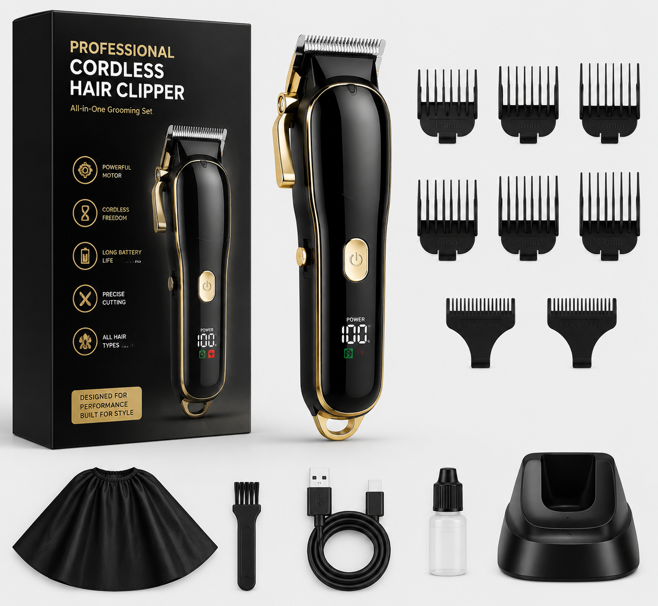 Hair Clipper Kit - Wireless - Dark Gray