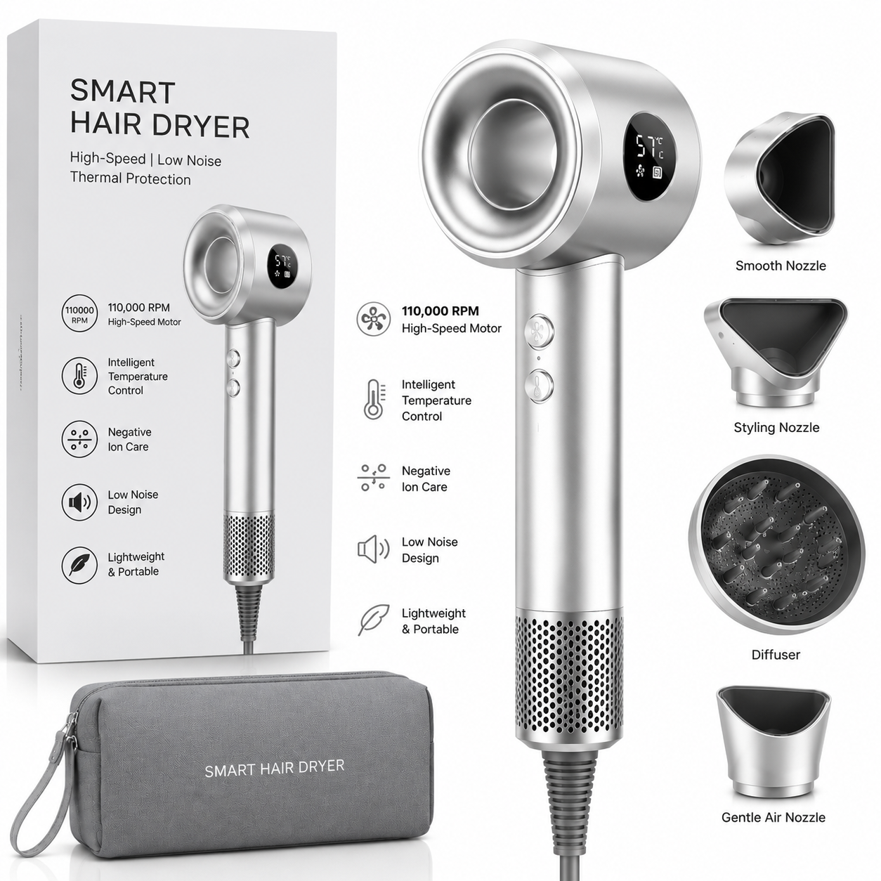 Hair Dryer - Smart - Silver