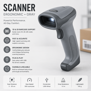 Scanner - Ergonomic - Gray